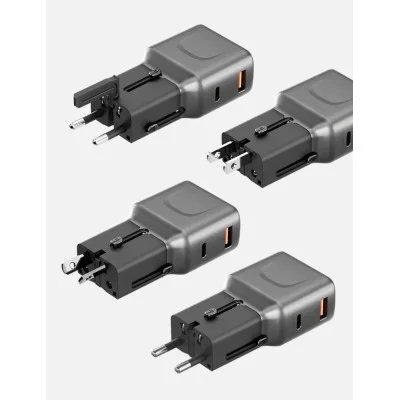 Energea Travelgo 1-Port Usb-C & Usb-A 35W Pd Travel Adapter - Gunmetal Black